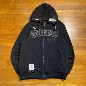 Akademiks Jeanius Society Full Zip Hoodie Mens Large Black Y2K Streetwear